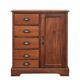 Ce meuble est buffet vintage en bois massif, avec une finition brun