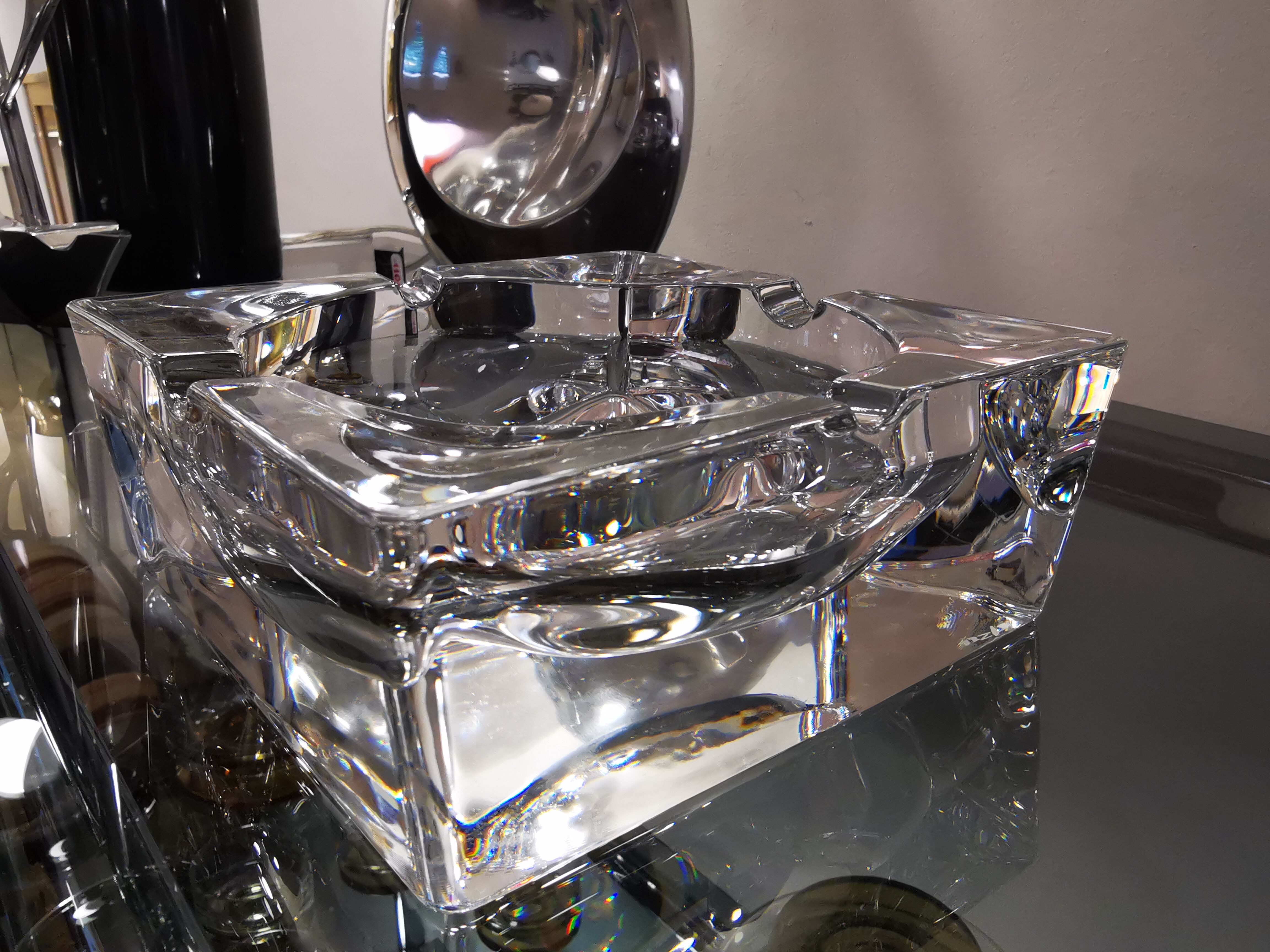 Ashtray paved with vintage crystal