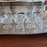 Set of 8 glass cups by Arcoroc