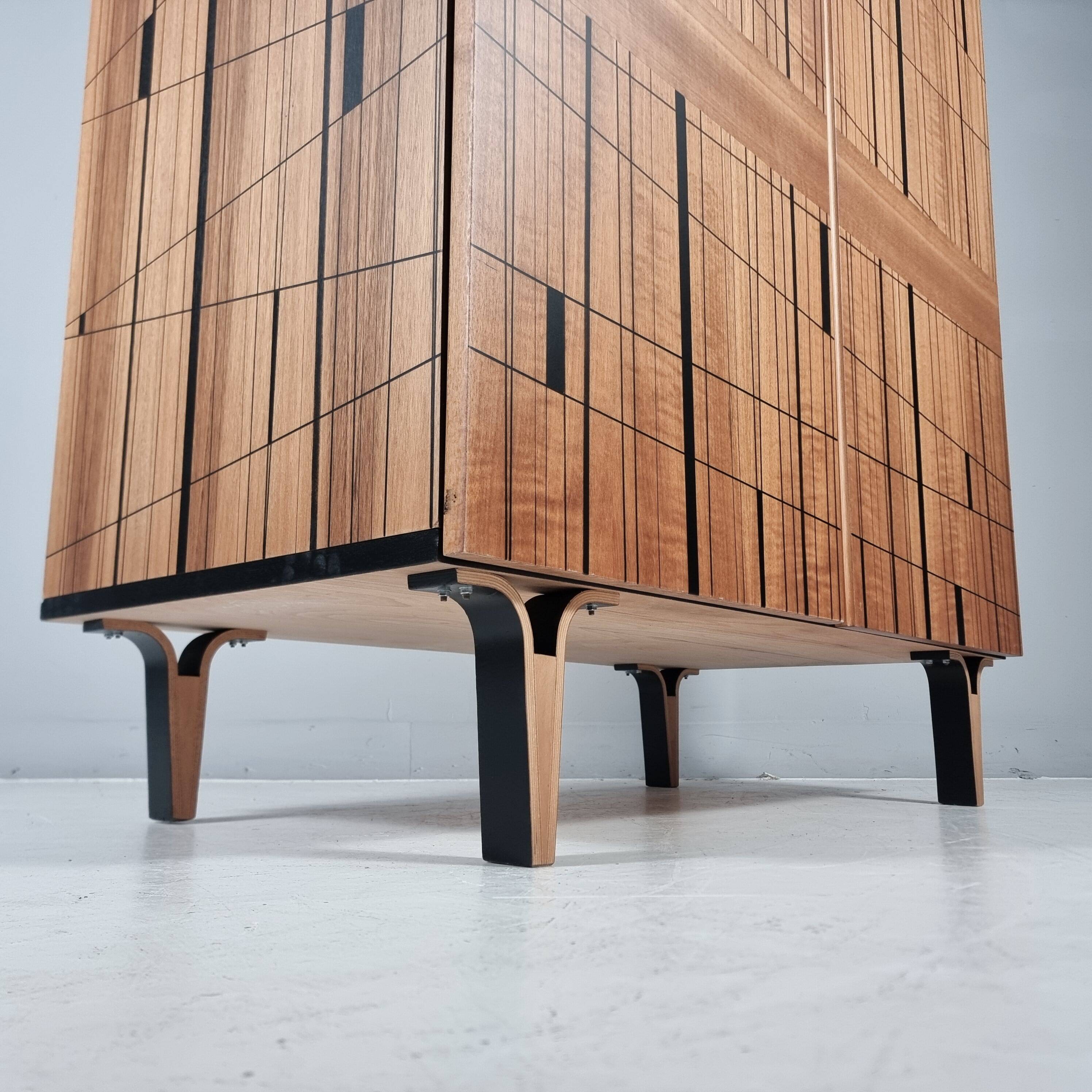 Vintage Wardrobe in Beech, 1970s