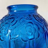 Grand vase art déco bleu cobalt