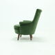 Vintage Green Velour Armchair 1950s