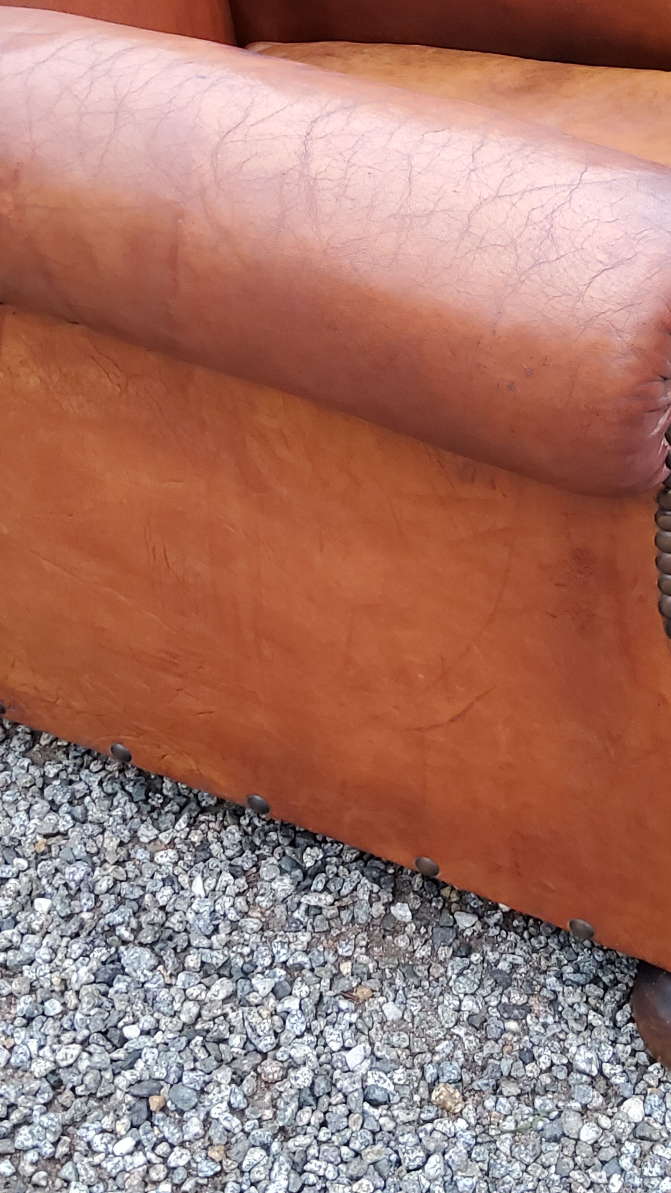 Leather club armchair back mustache from the 30s