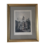 Lithographie originale (vers 1860) de Félix Benoist - Calvaire de Plougastel Daoulas