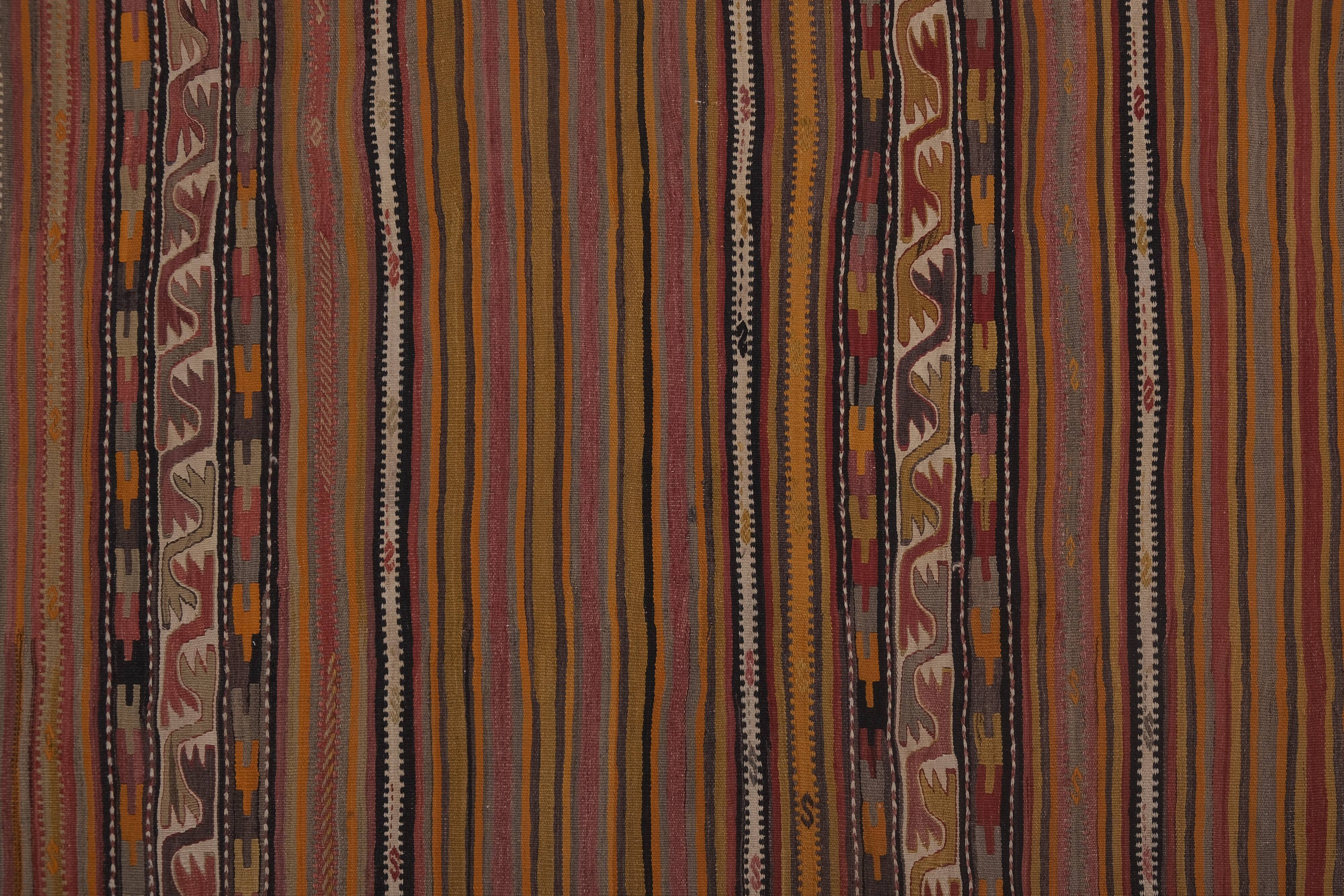 Vintage Turkish rug from Oushak, hand-woven 166x369 cm