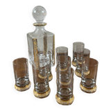 Carafe and 7 liqueur glasses