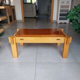 Solid elm coffee table from the 1960s