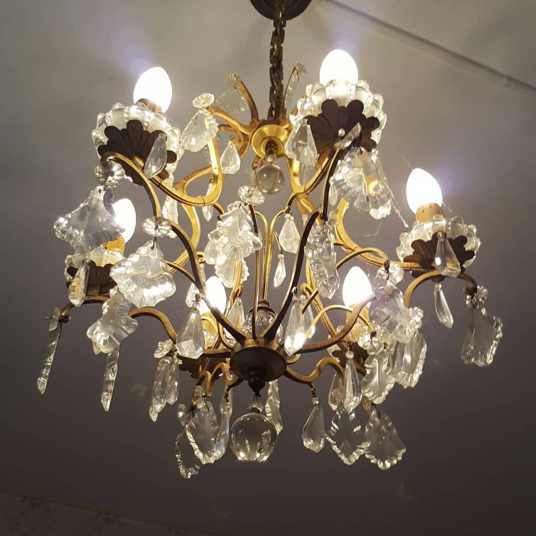 Bronze grapefruit chandelier