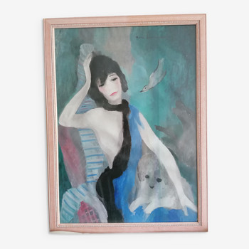 Affiche vintage portrait de Mademoiselle Chanel de Marie Laurencin