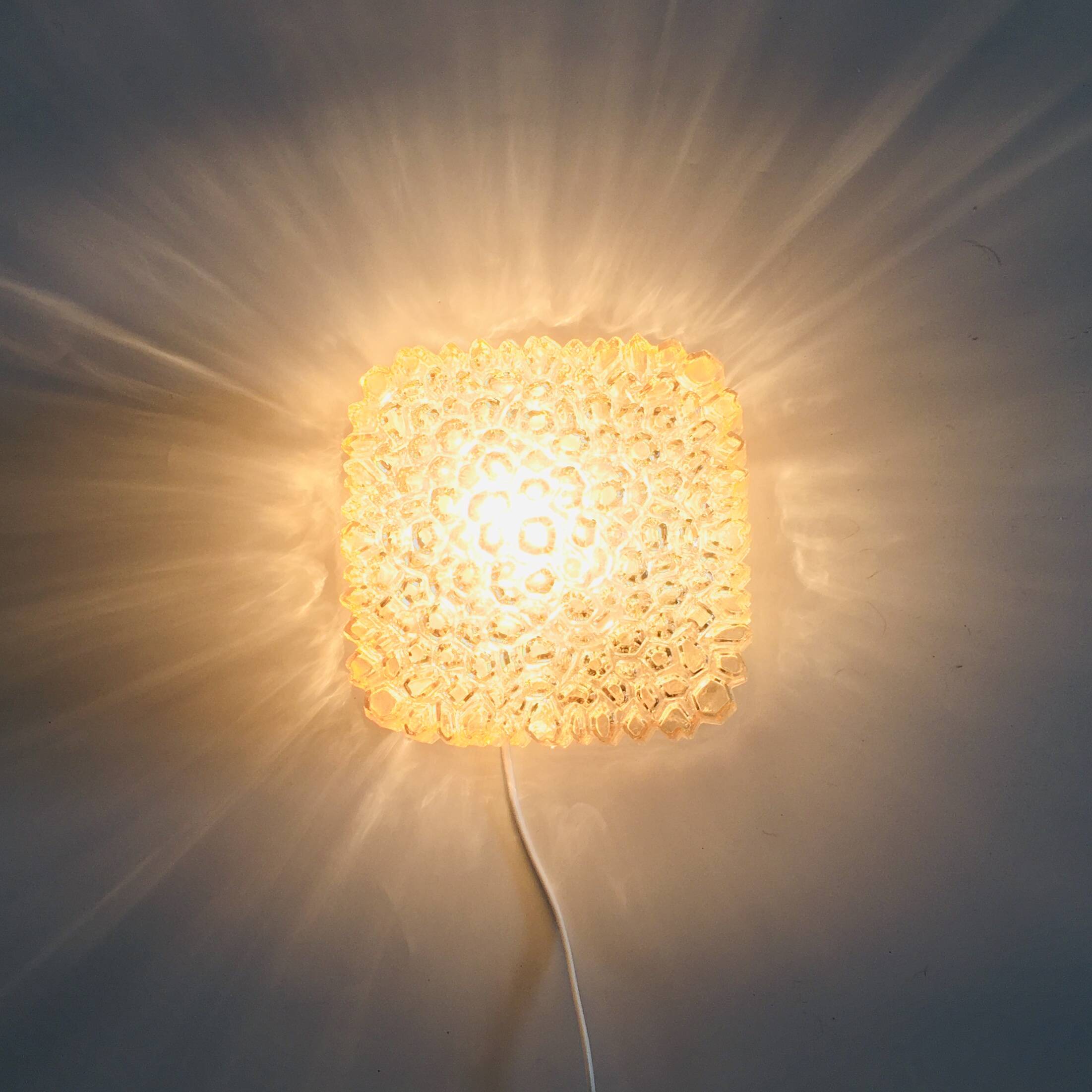 Mid Century Amber Glass Ceiling Light By Helena Tynell For Limburg, Germany, 1970s