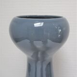 Blue blue grey glazed ceramic hyacinth vase design 70s - 80s
