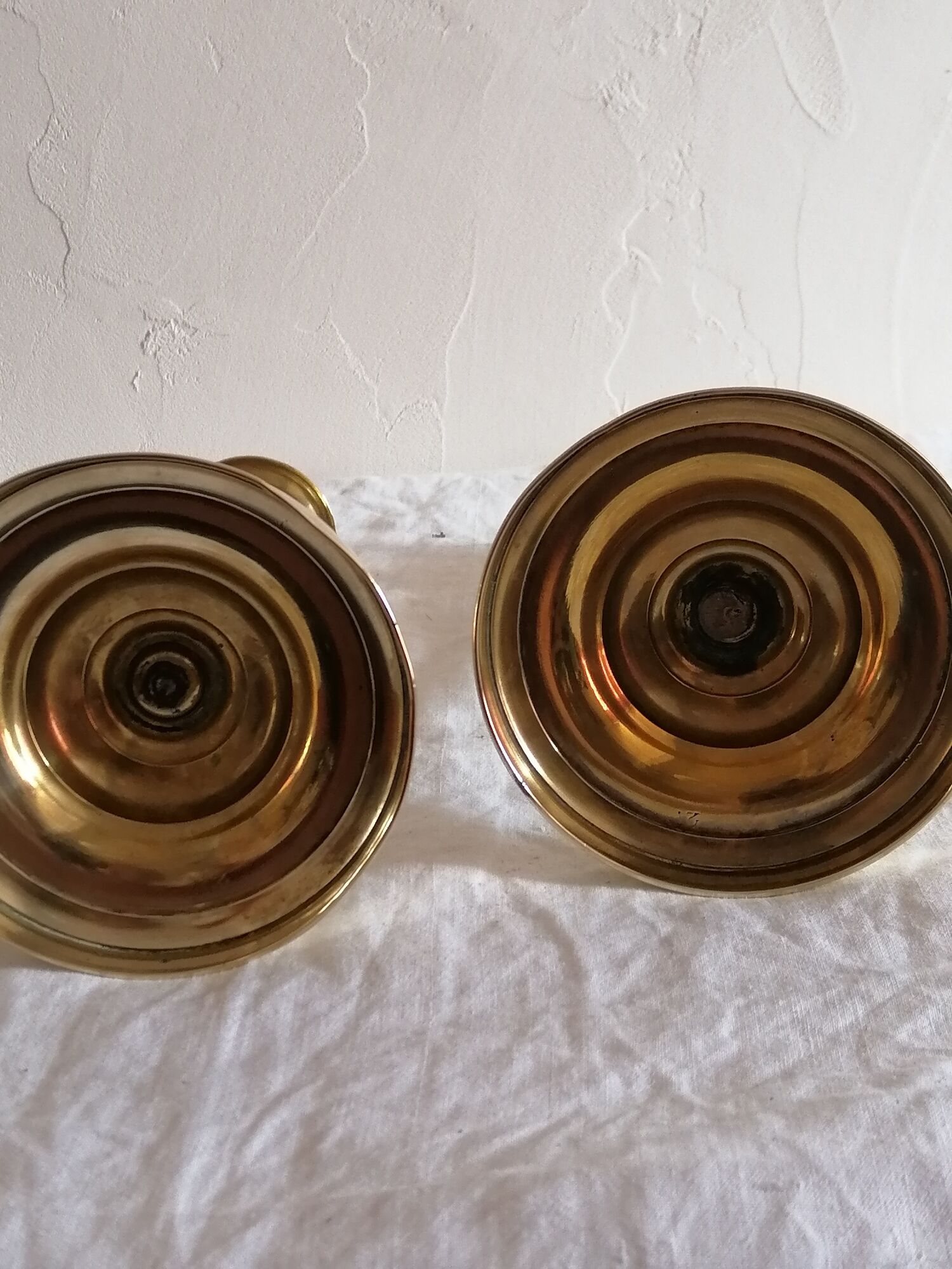 Old pair of candlesticks, bronze torches of the Louis Philippe period
