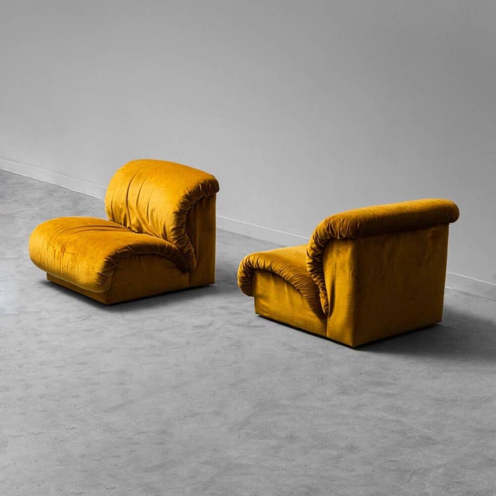 Pair of Tiffany Doimo Salotti lounge chairs, 1970s