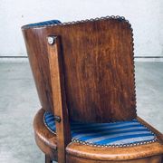 Set of Art Deco Curved Back Side Chairs, France, 1930s