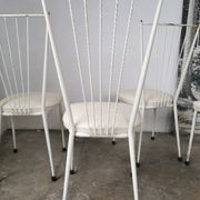 Set of 4 vintage chairs in metal and Skai