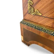 An antique French Louis XVI-style marble-top side cabinet