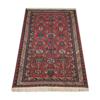 Flat Woven Vintage Red Wool Soumak Rug From Turkey 121x190cm