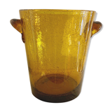 Biot amber yellow bubbled glass champagne bucket