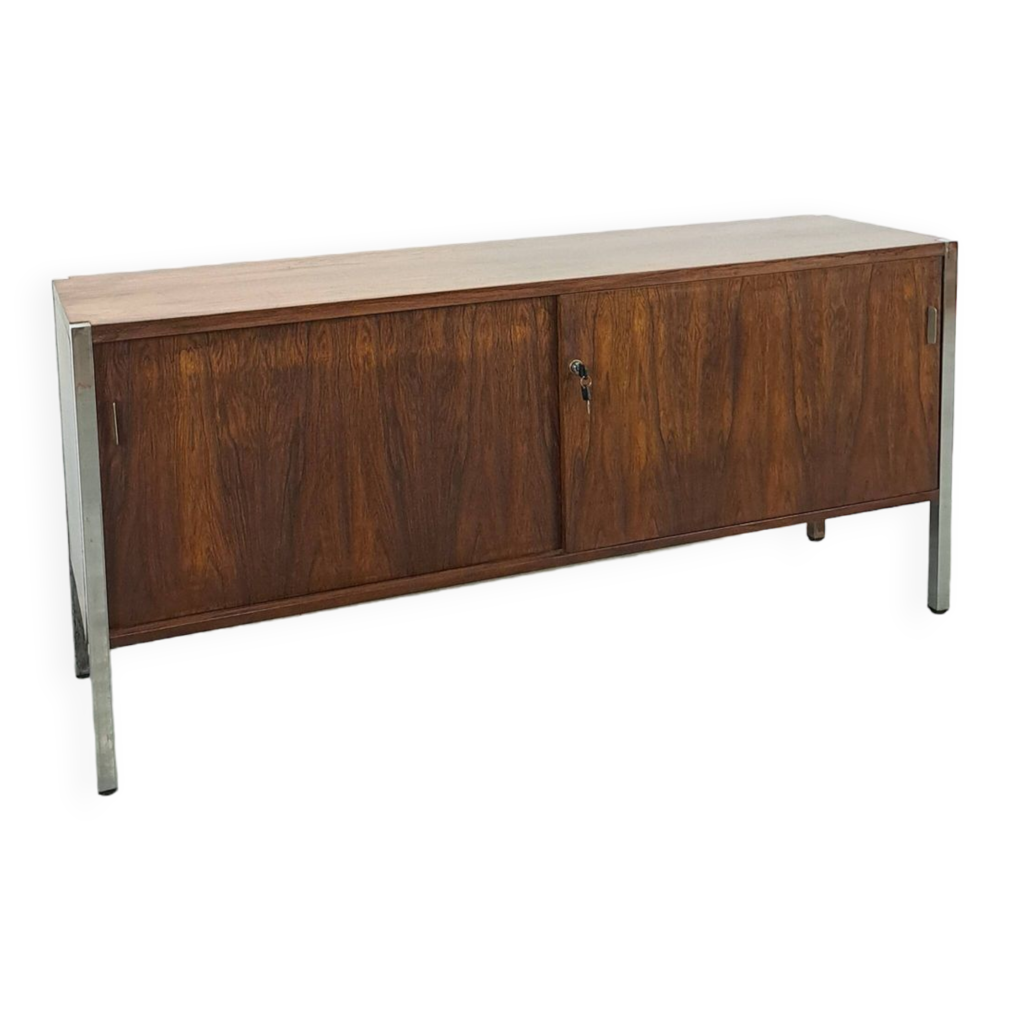 Enfilade en palissandre plus fin avec chromen poten, vintage kast