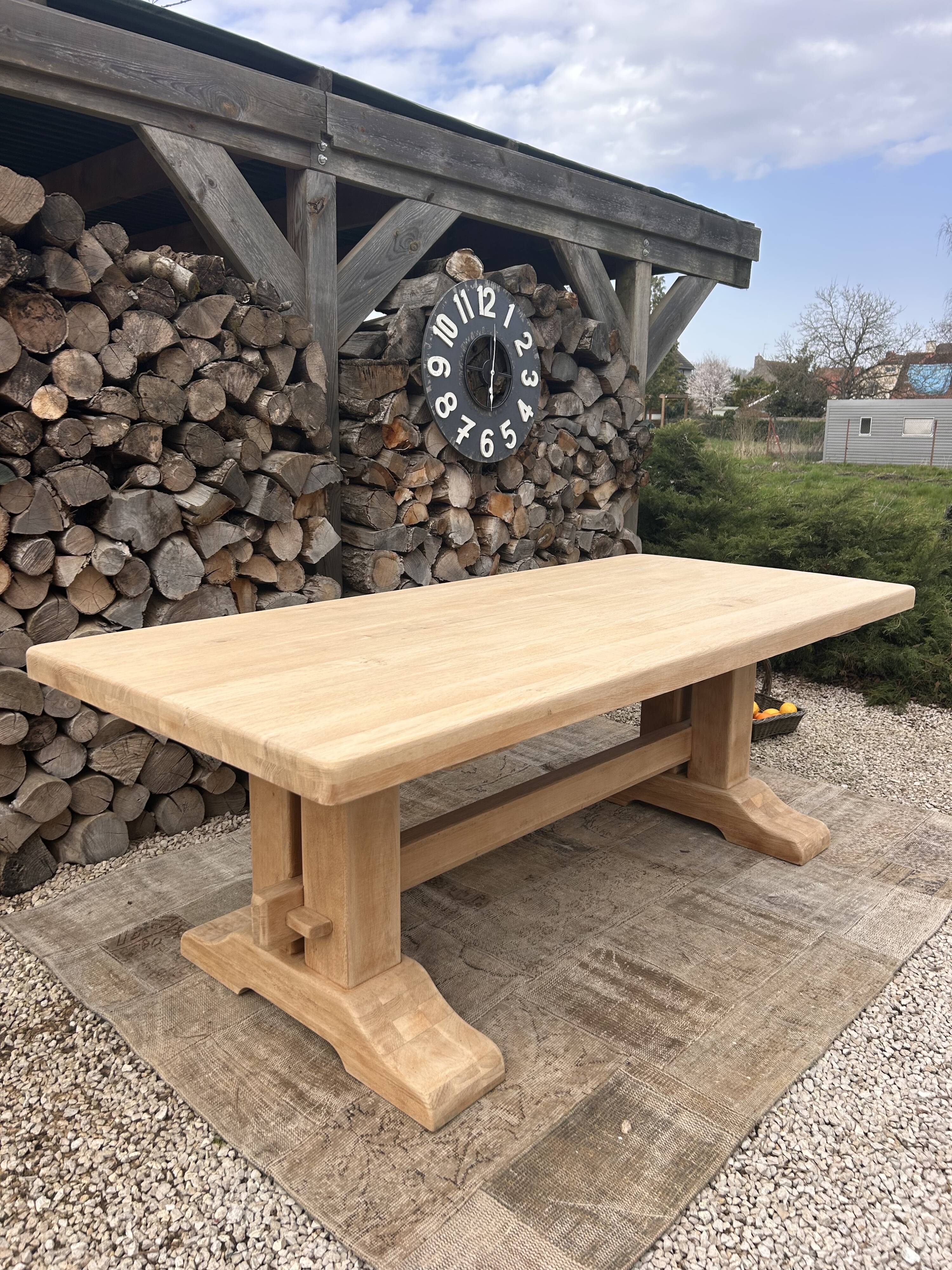 Renovated solid oak monastery table
