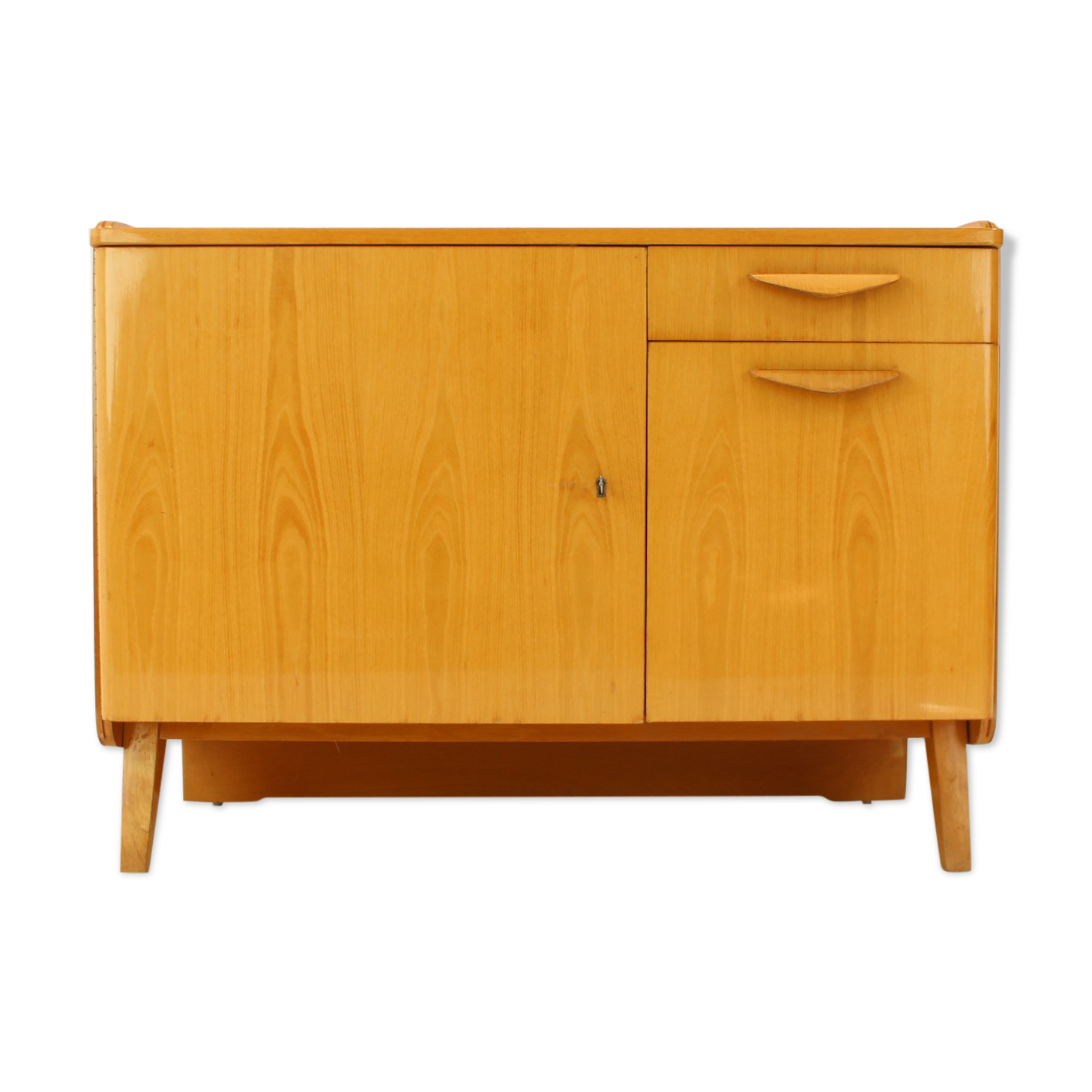 Mid-century cabinet high gloss by tatra pravenec, 1970s czechoslovakia