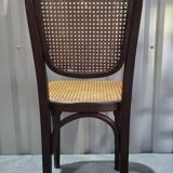 Vintage Thonet style bistro chair in cane and turned wood