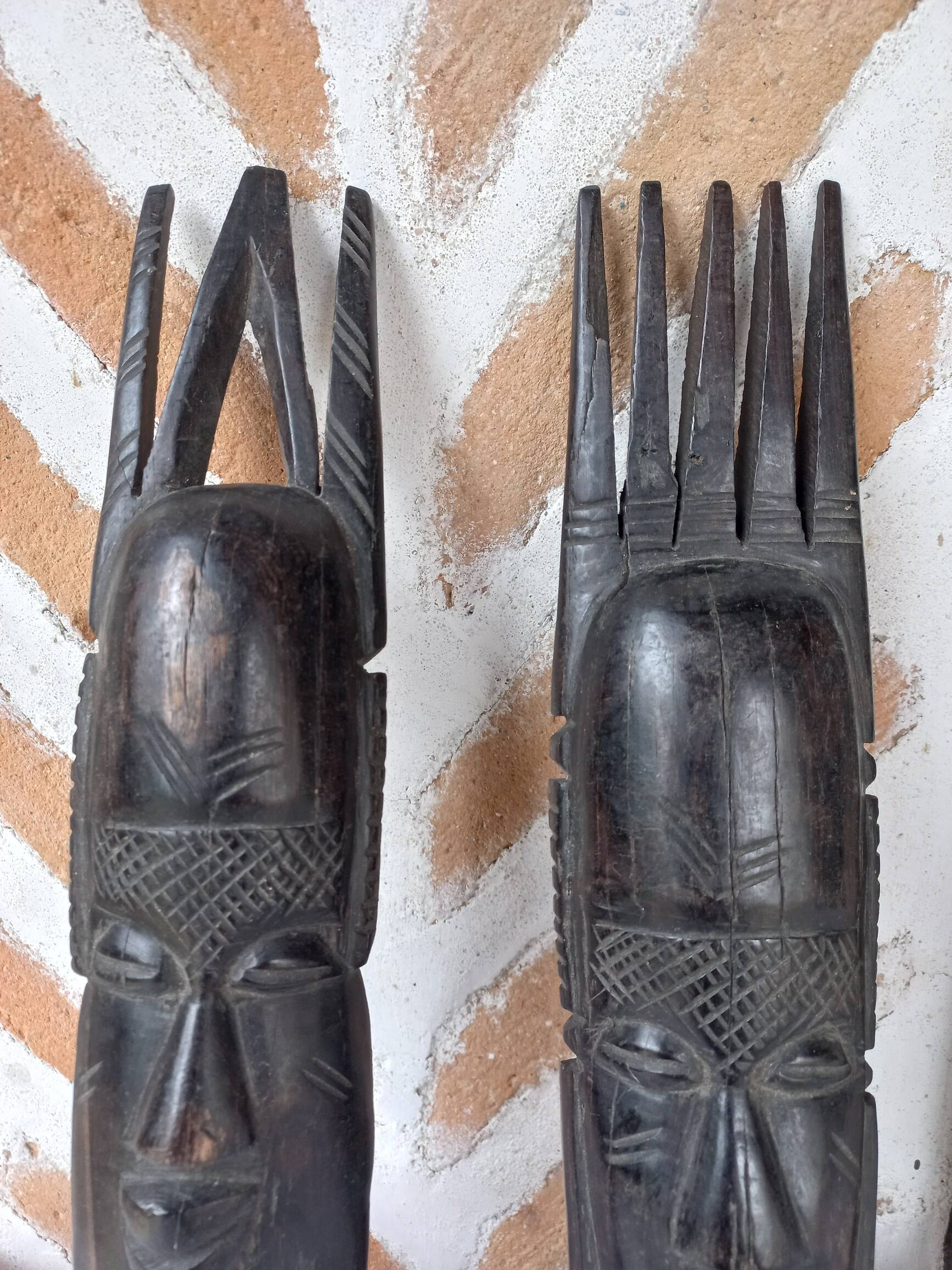 Pair of vintage African masks 1960