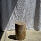 Small side table in white, grey, beige petrified wood H28 D18 - 3330