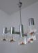 Three-Arm Blown Glass and Metal Chandelier Produced by Mazzega,