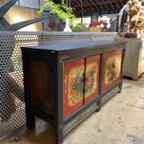 Coffre storage patinated wood Mongole late 19th