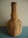 old amber glass bottle VB wicker vintage deco glass bottle wicker