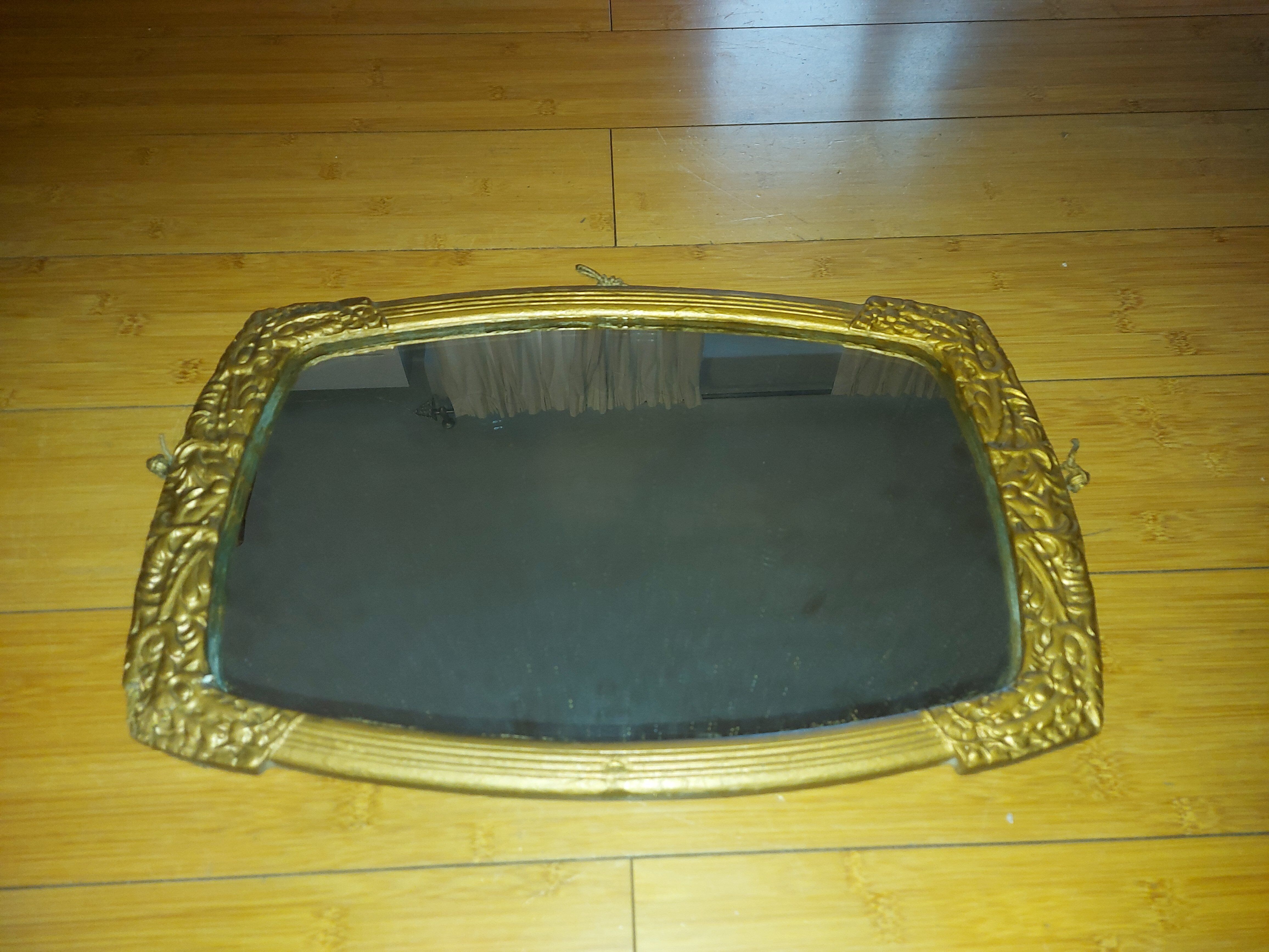 Painted wooden art deco mirror 33 X 51 cm