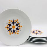 6 Bohemian porcelain dinner plates, 1970s, TK Thun - Czechoslovakia