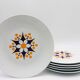 6 assiettes plates en porcelaine de bohème, 1970s, TK Thun -Tchécoslovaquie