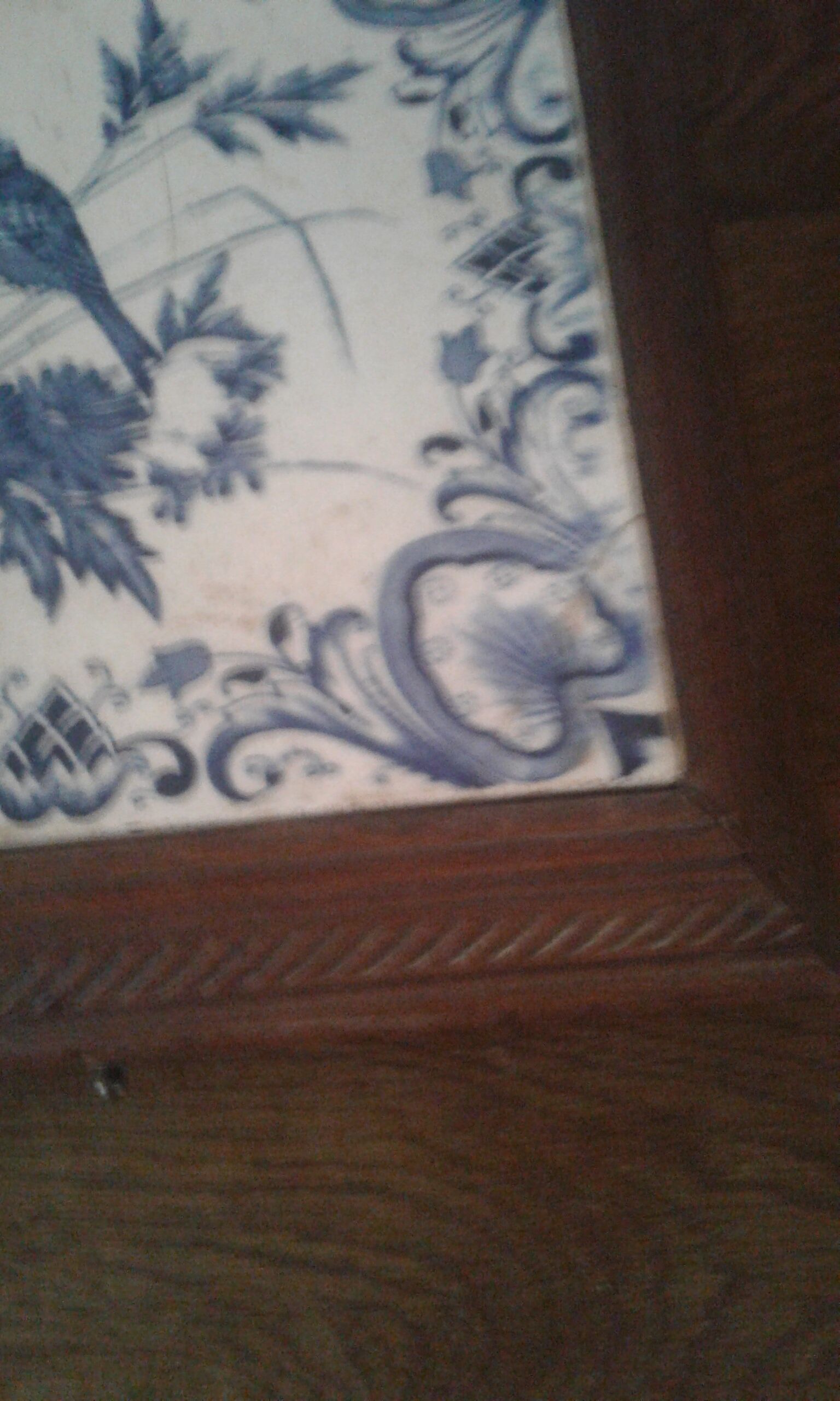 Underside of flat pattern musical bird art deco