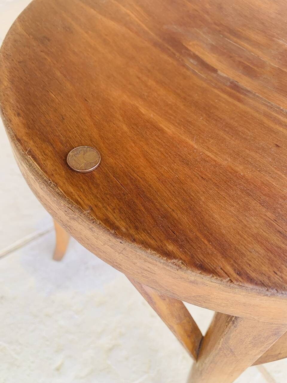 Curved Wood Stool Vintage, Baumann, Circa 1950s/1960s