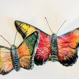 Vintage ceramic wall butterflies