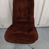 Set of 6 chrome velvet bucket chairs from the 70s