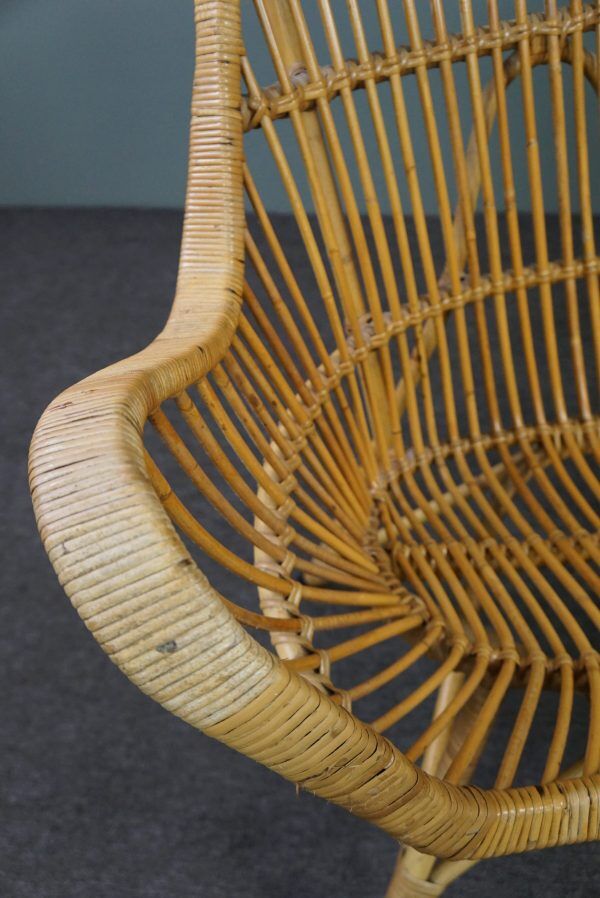 Mid-century rattan 2-seater sofa, Dutch design 1950s