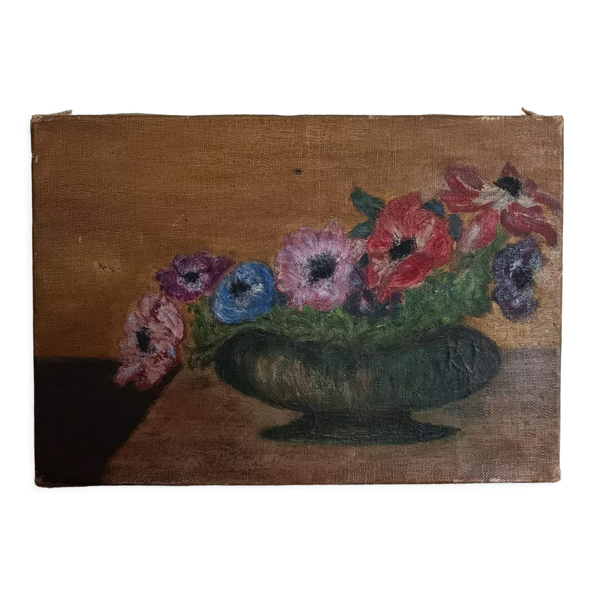 Painting still life with bouquet of flowers