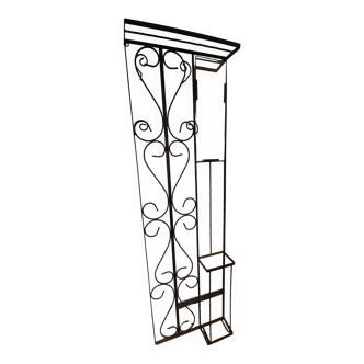 Art deco wrought iron coat rack