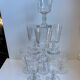 Set of 9 crystal wine glasses engraved early twentieth century