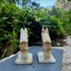 2 onyx bookends horse 1960s Italy vintage