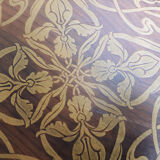 4 old fischel bentwood chairs and pyrograved pattern