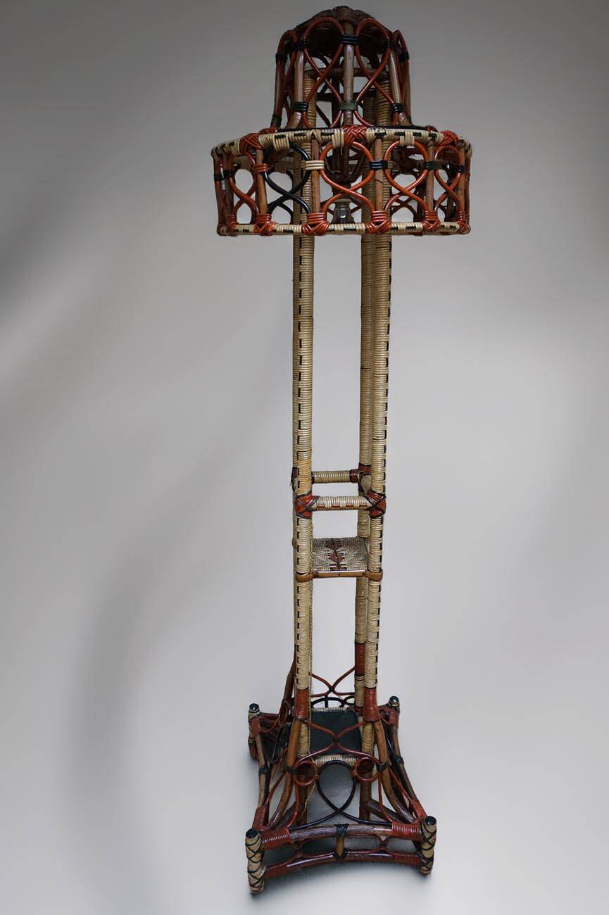 Rattan Wicker Floor lamp, around 1900