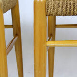 Vintage Czech straw chairs, 1960s, set of 4