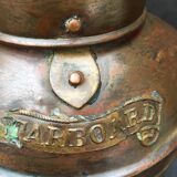 Ancient naval flag lantern in ancient copper semaphore lamp 19th century