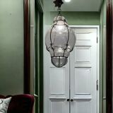 Large Murano Glass Wrought Iron Light Pendant 1950’s