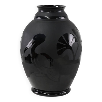 Grand vase de Paul Heller et The Boom Glass « De Rupel », Belgique, années 1930