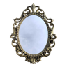 Miroir ovale style Baroque/18ème en laiton. Shabby chic, Rococo. Made in Italy